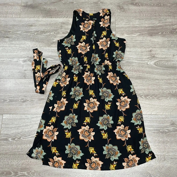 NWOT DR2 by Daniel Rainn Black Floral Sleeveless V-Neck Dress S - Picture 16 of 16